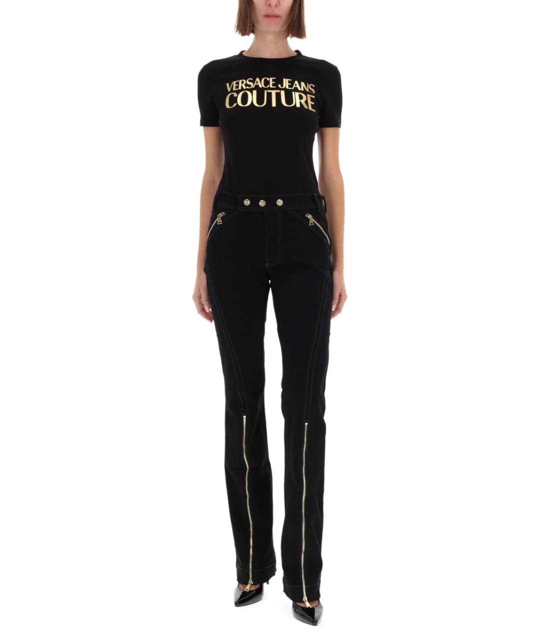 VERSACE JEANS COUTURE Черная хлопковая футболка, фото 2