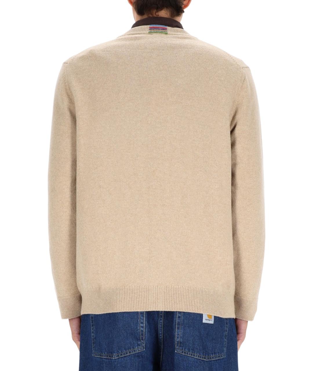 PS BY PAUL SMITH Бежевый шерстяной кардиган, фото 4
