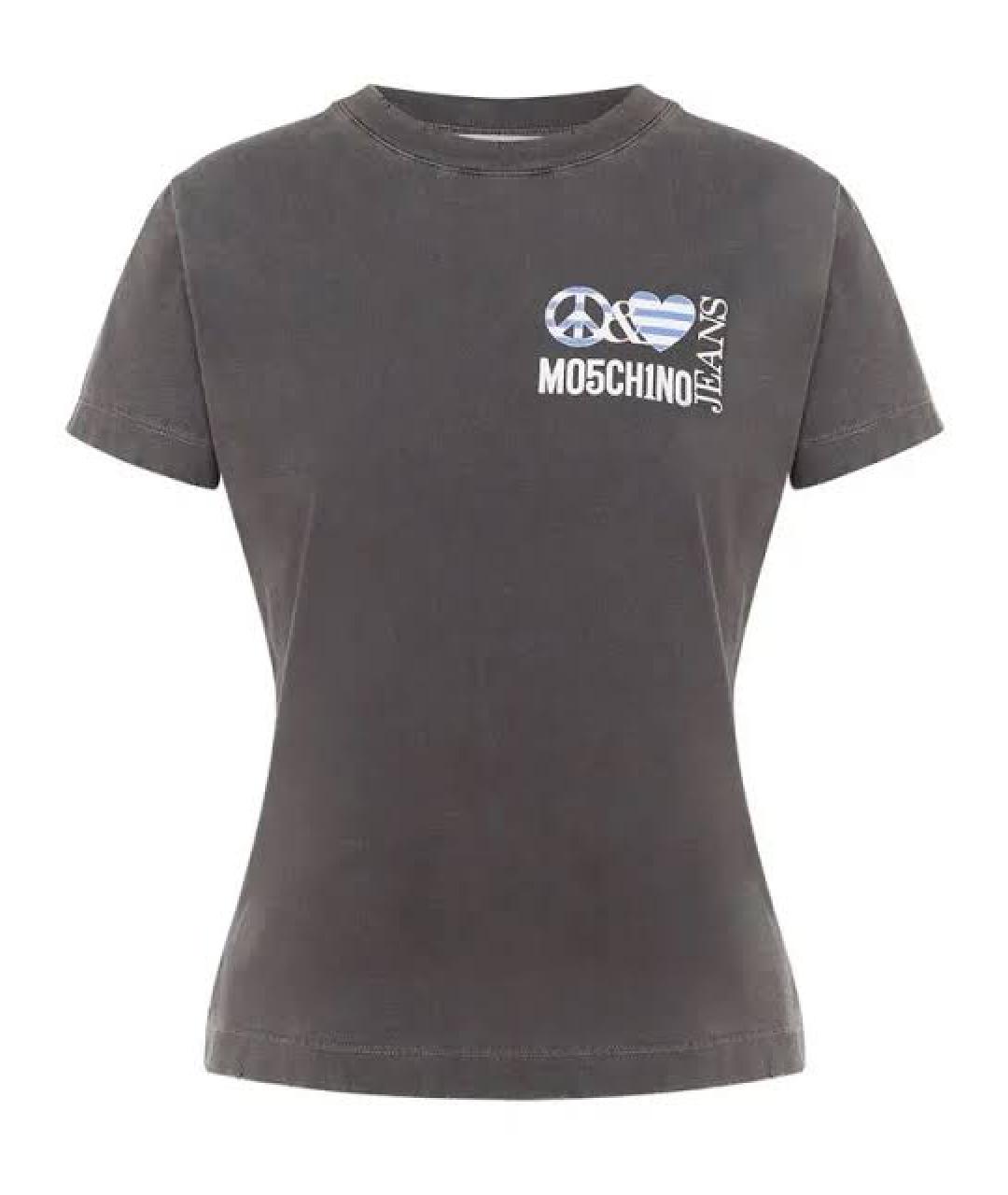 MOSCHINO JEANS Черная хлопковая футболка, фото 1