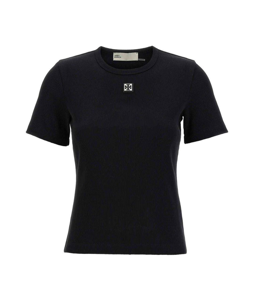 TORY BURCH Черная хлопковая футболка, фото 1