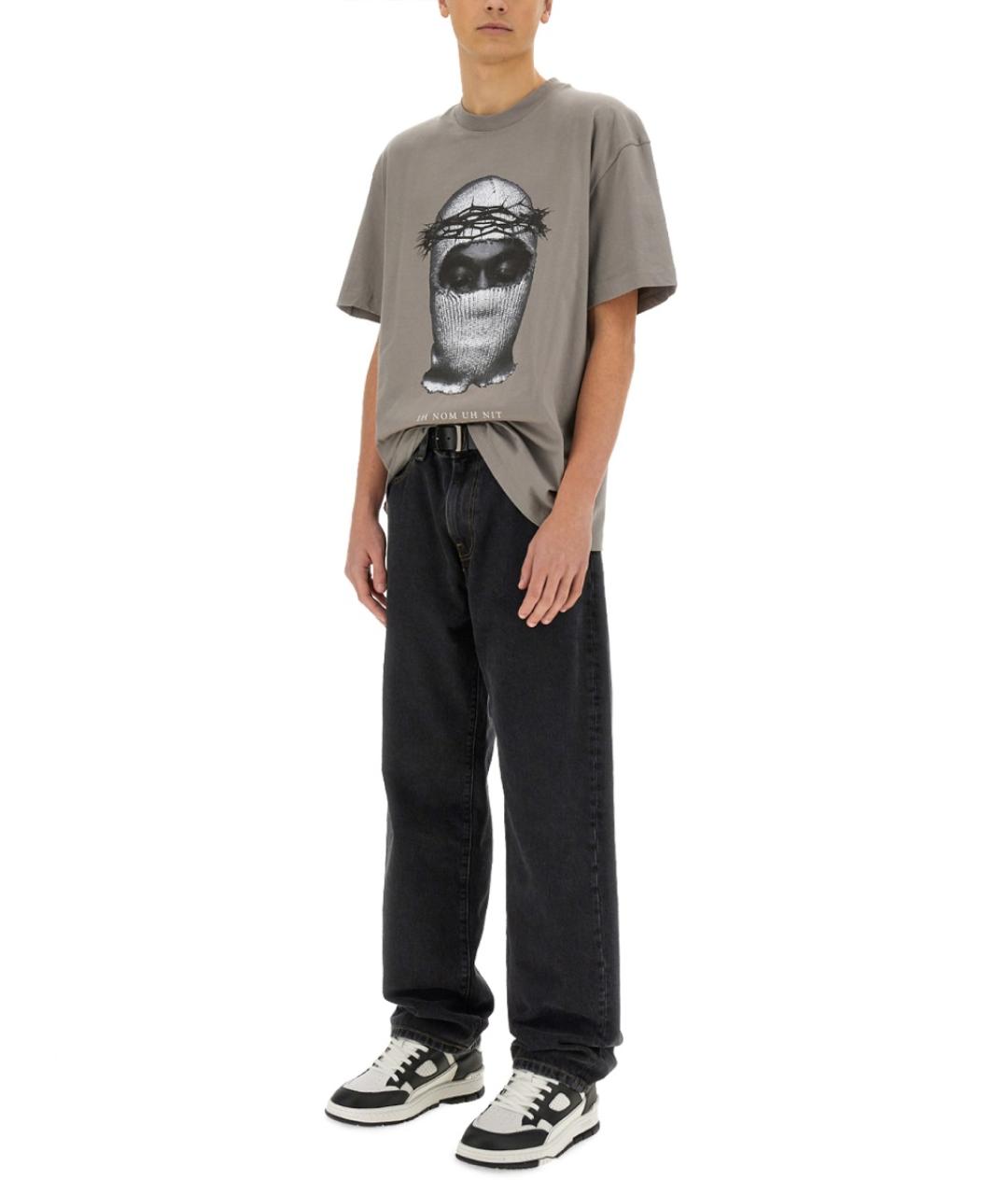 IH NOM UH NIT Серая хлопковая футболка, фото 2