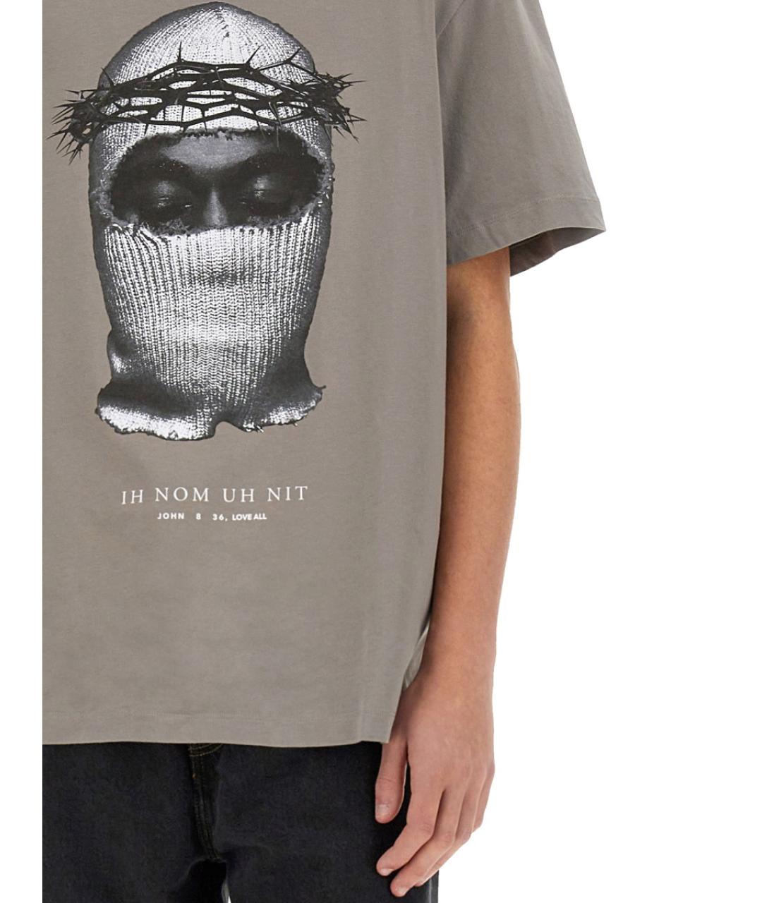IH NOM UH NIT Серая хлопковая футболка, фото 4