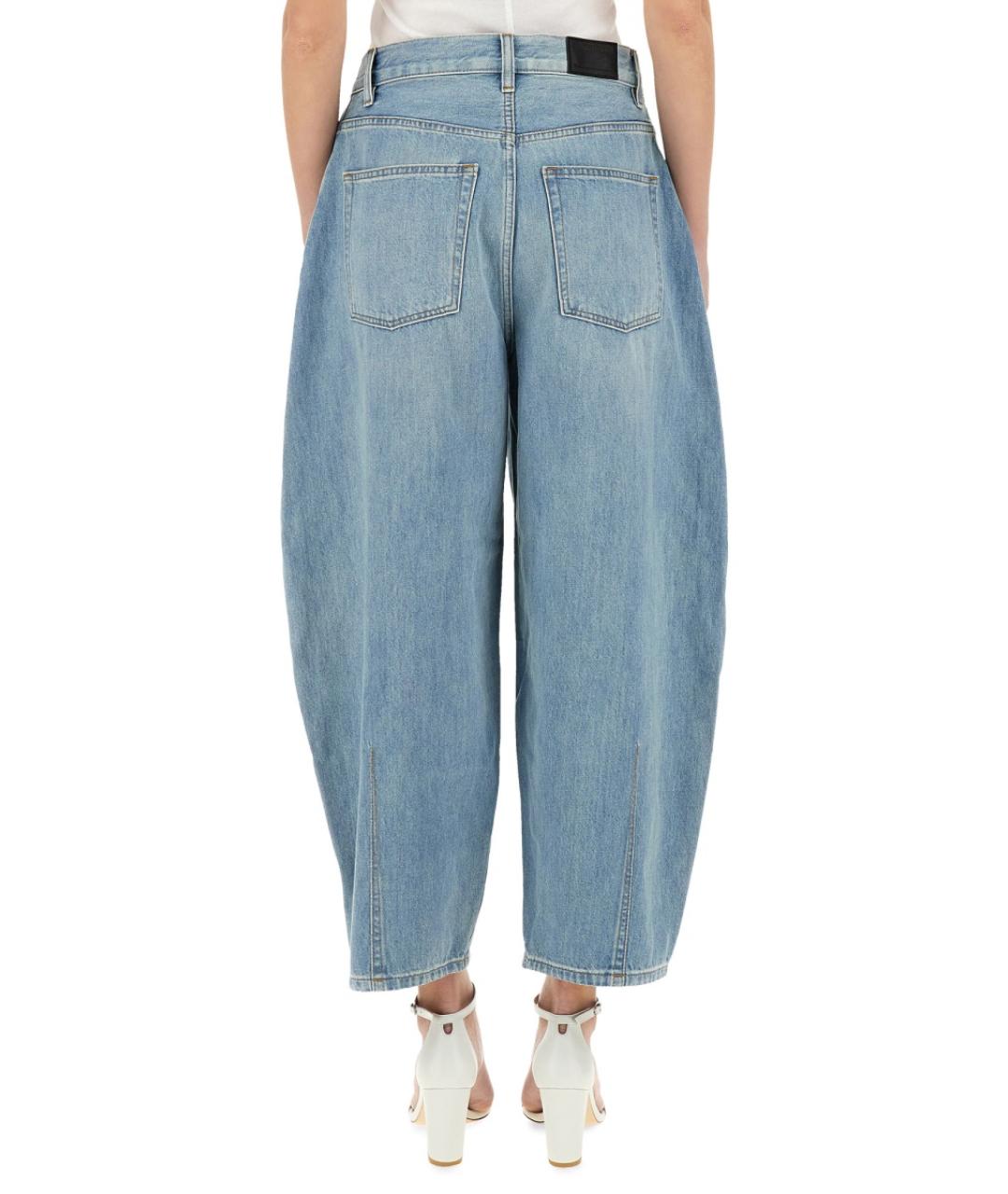 HELMUT LANG Синие хлопковые джинсы клеш, фото 3