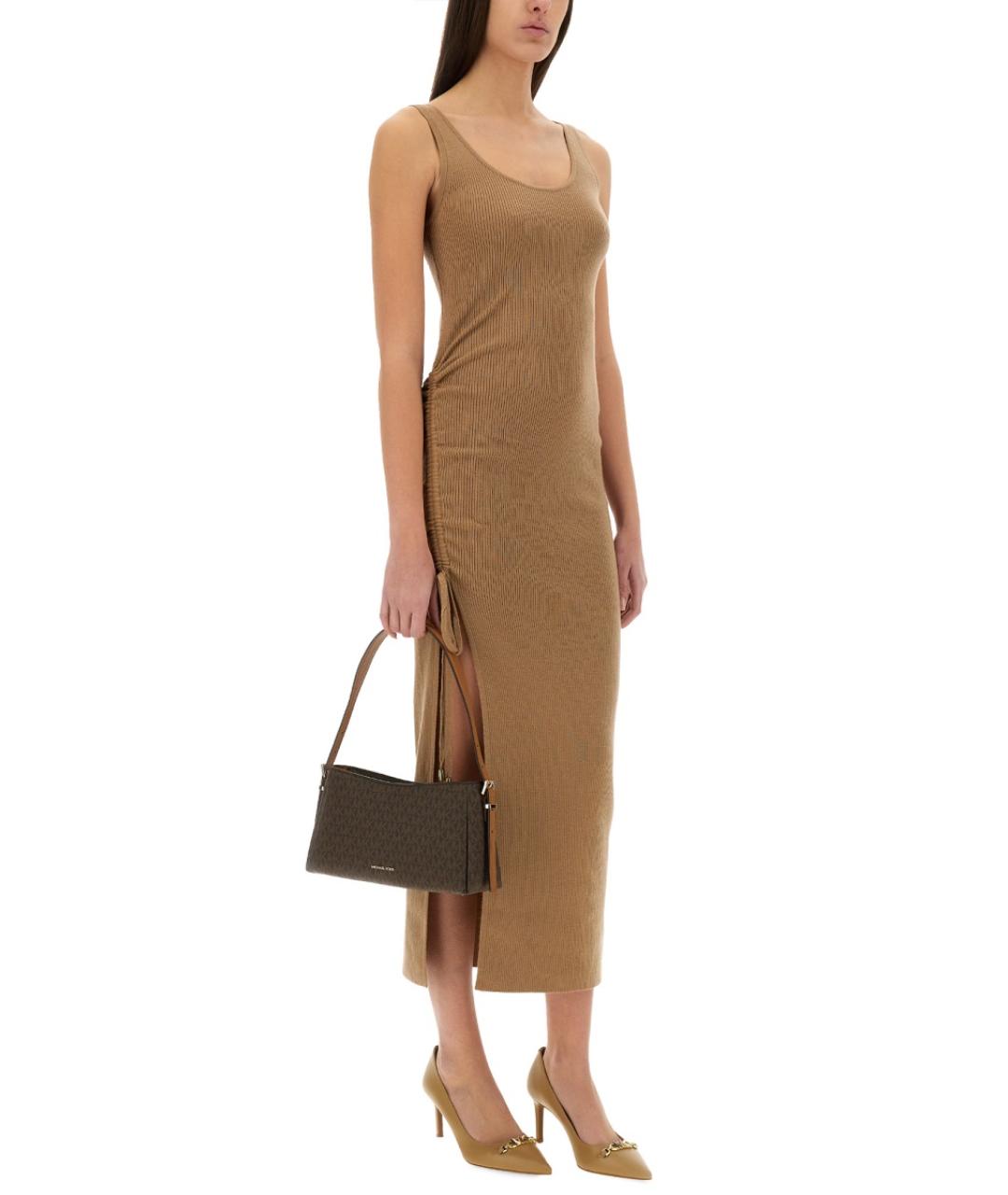 MICHAEL KORS Бежевое шерстяное повседневное платье, фото 2