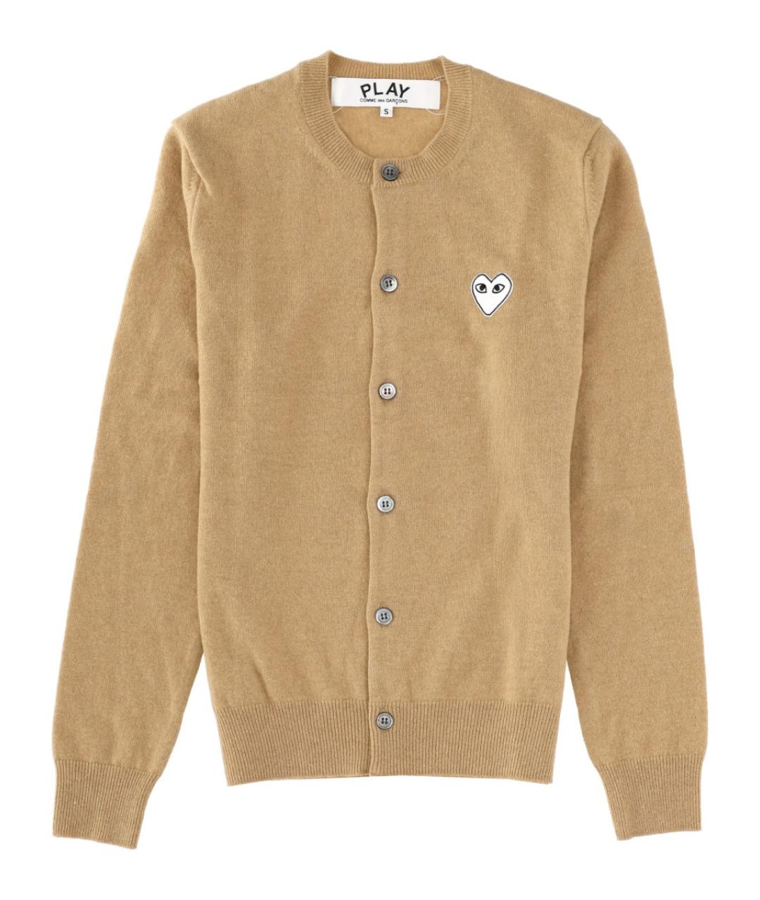 COMME DES GARÇONS PLAY Бежевый шерстяной кардиган, фото 1