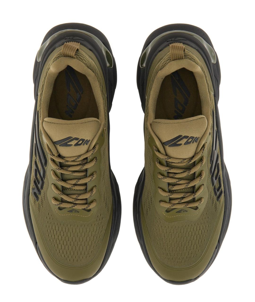 DSQUARED2 Зеленые синтетические низкие кроссовки / кеды, фото 6