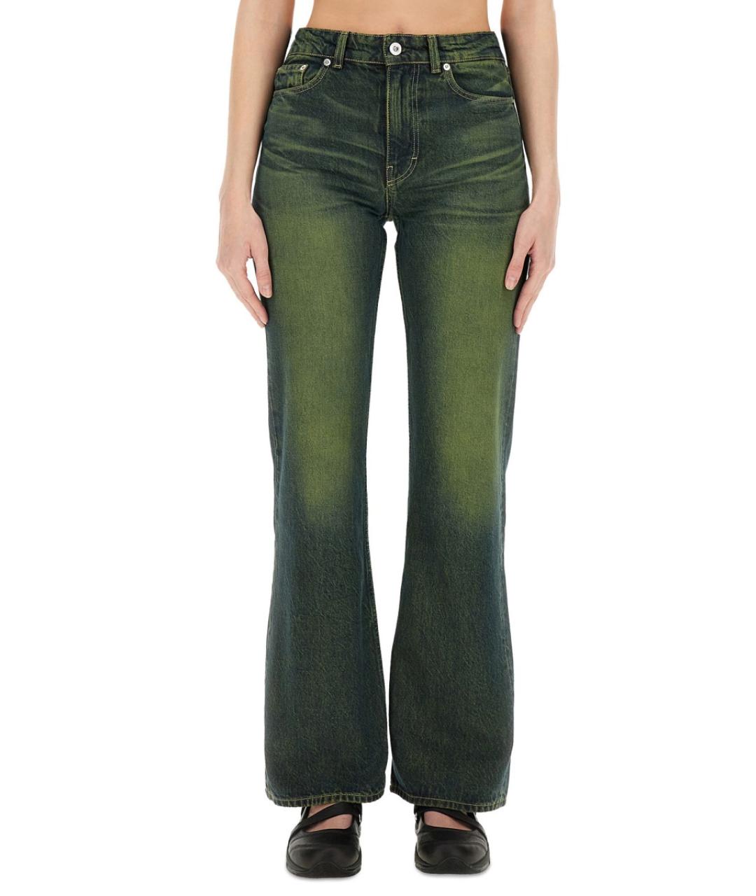 OUR LEGACY Зеленые хлопковые прямые джинсы, фото 5