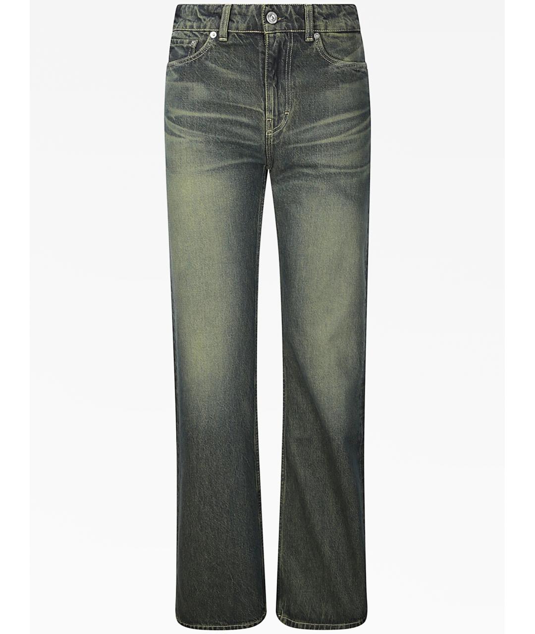 OUR LEGACY Зеленые хлопковые прямые джинсы, фото 1