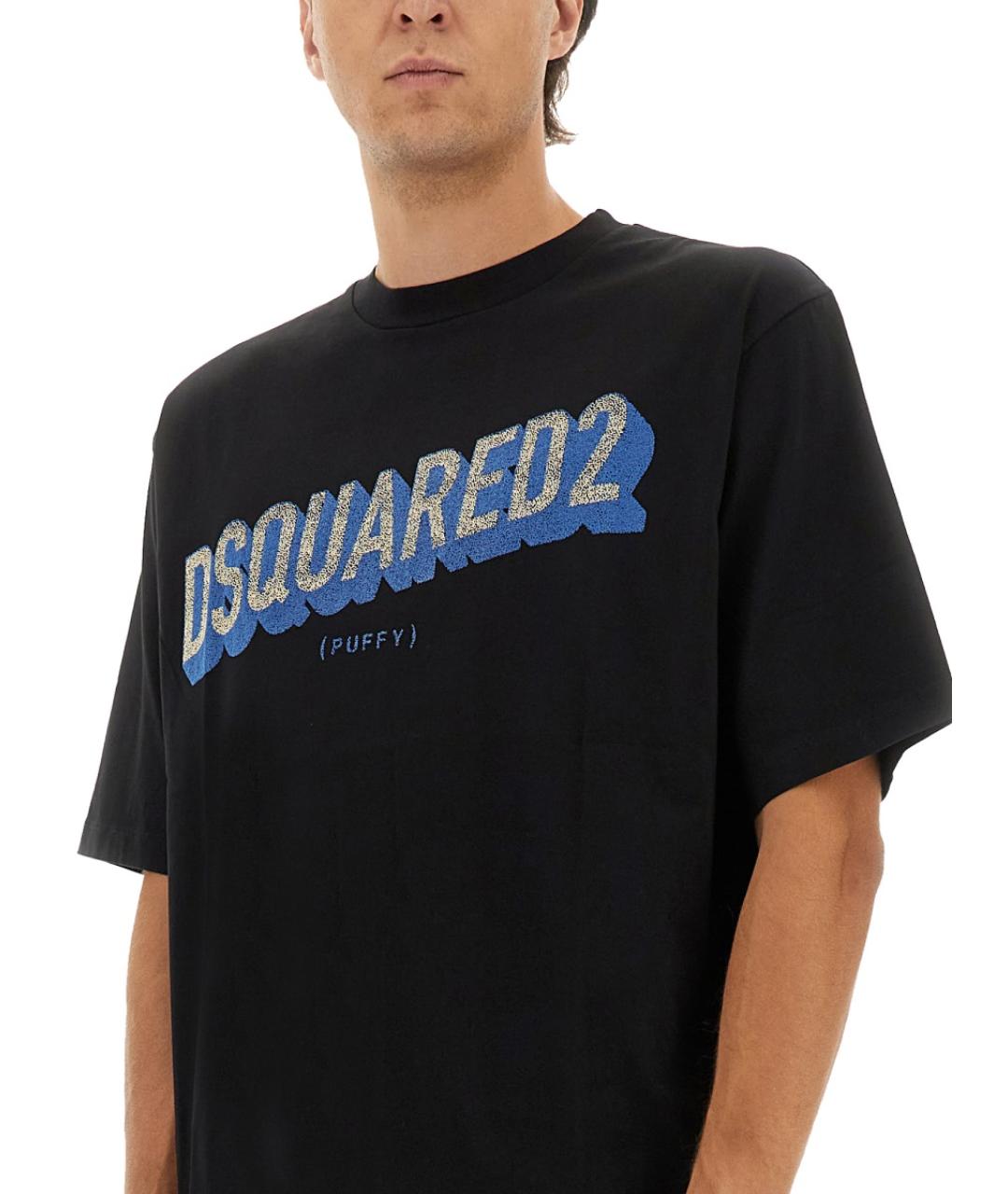 DSQUARED2 Черная хлопковая футболка, фото 4