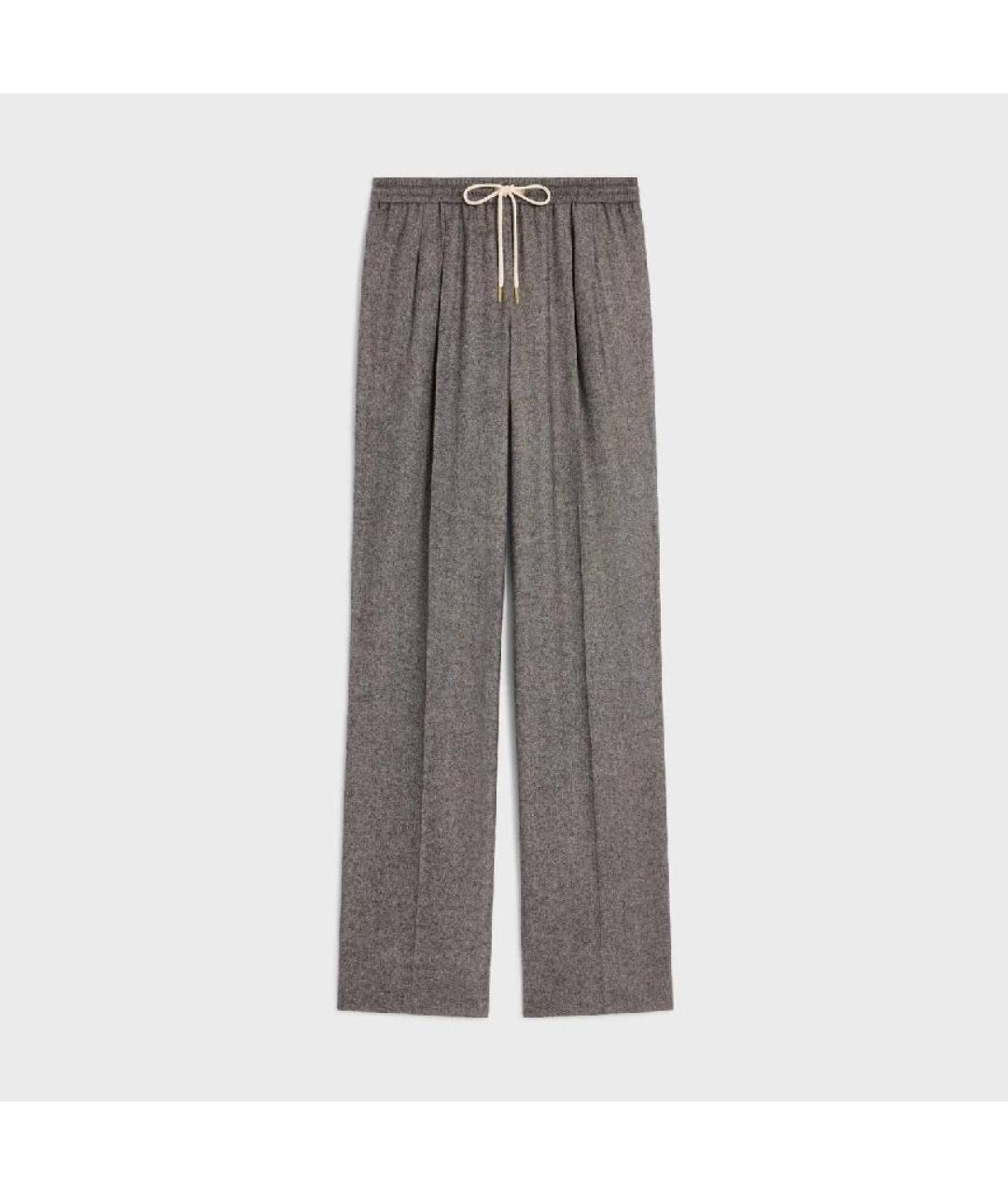 CELINE Серые шерстяные брюки широкие, фото 4
