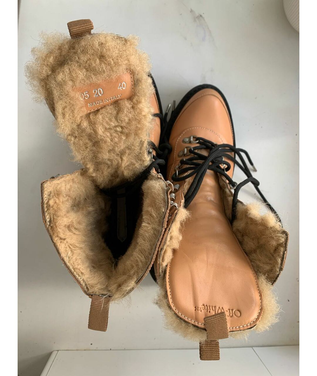 OFF-WHITE Коричневые кожаные ботинки, фото 3