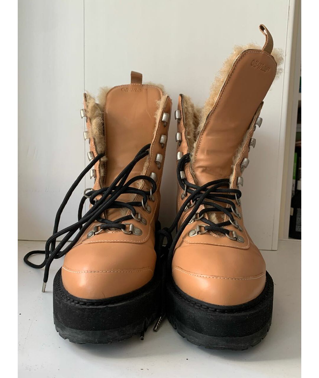 OFF-WHITE Коричневые кожаные ботинки, фото 2