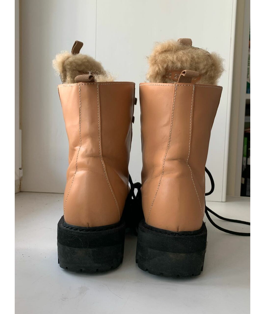 OFF-WHITE Коричневые кожаные ботинки, фото 4