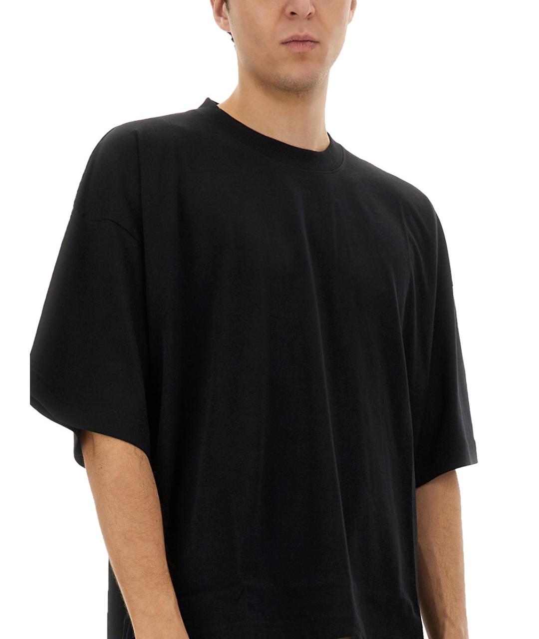 STUDIO NICHOLSON Черная хлопковая футболка, фото 4