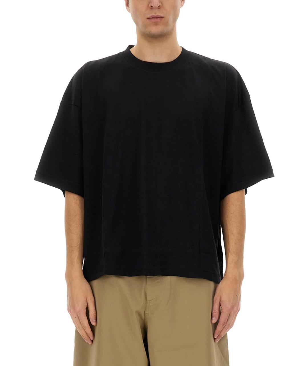 STUDIO NICHOLSON Черная хлопковая футболка, фото 5