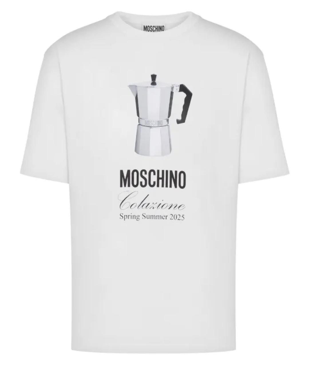 MOSCHINO Белая хлопковая футболка, фото 1