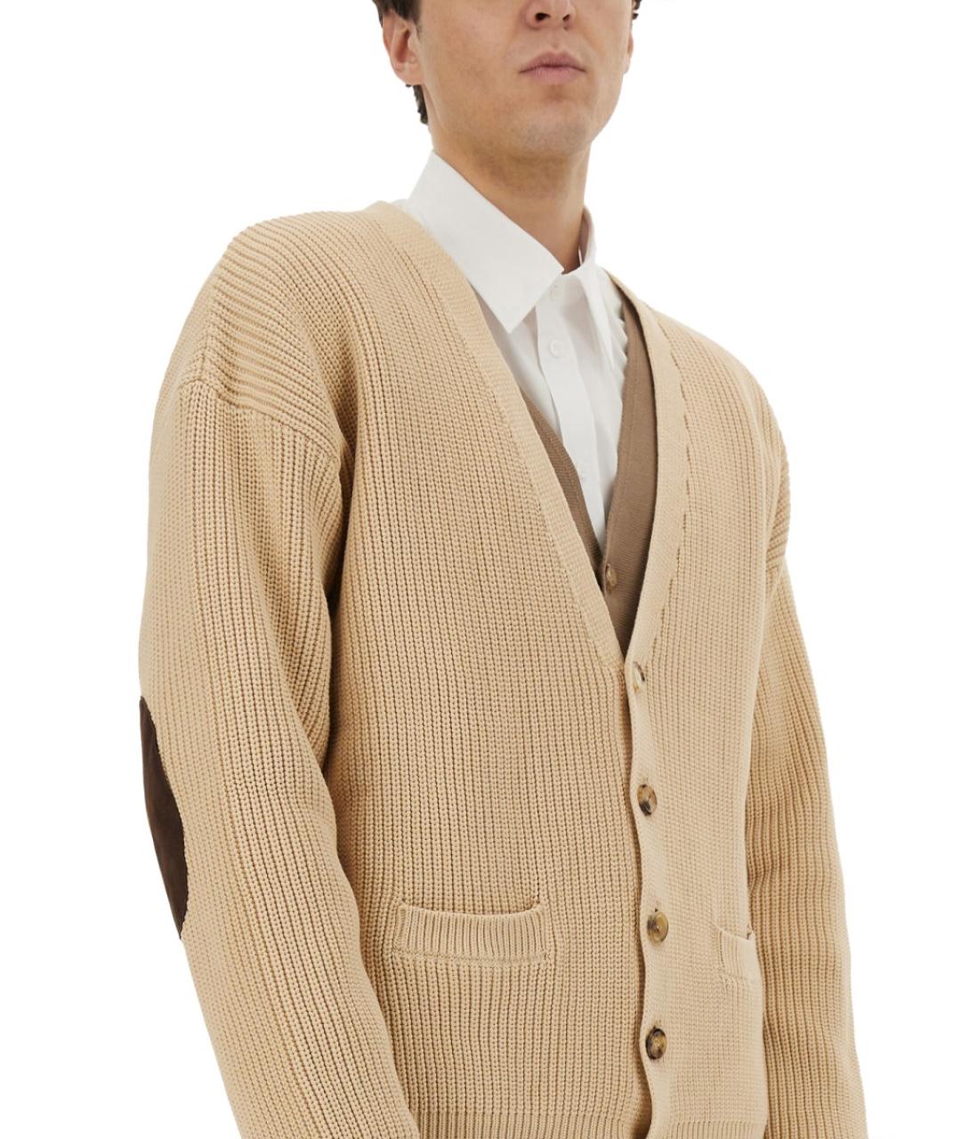 MOSCHINO Бежевый хлопковый кардиган, фото 2