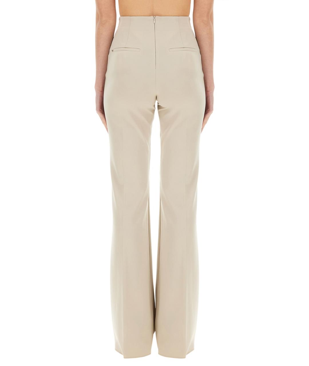 SPORTMAX Бежевые полиамидовые прямые брюки, фото 3