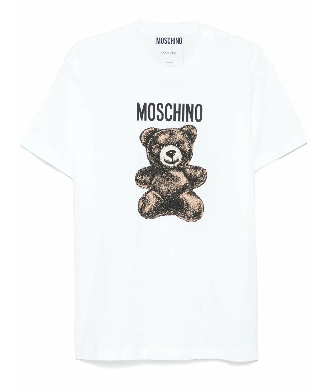 MOSCHINO Белая хлопковая футболка, фото 1