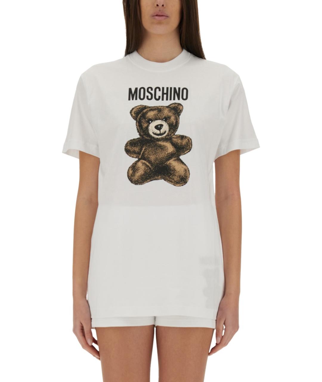 MOSCHINO Белая хлопковая футболка, фото 5