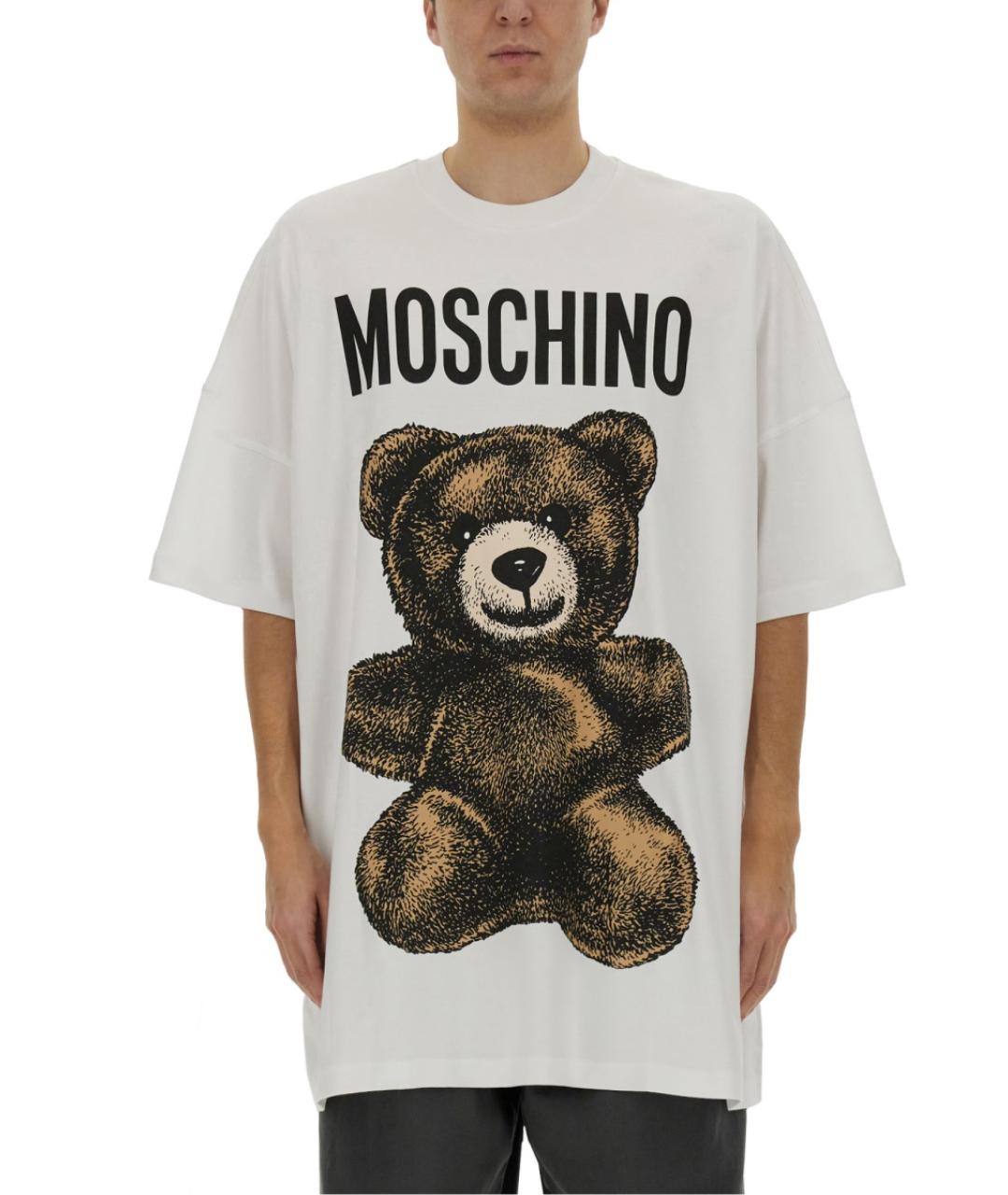 MOSCHINO Белая хлопковая футболка, фото 5