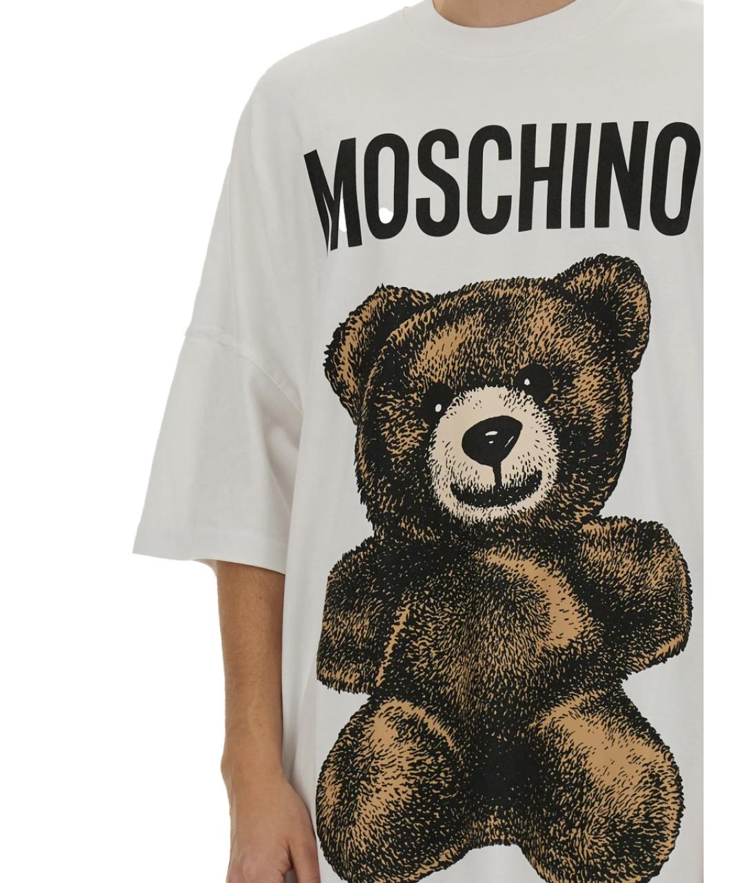 MOSCHINO Белая хлопковая футболка, фото 4