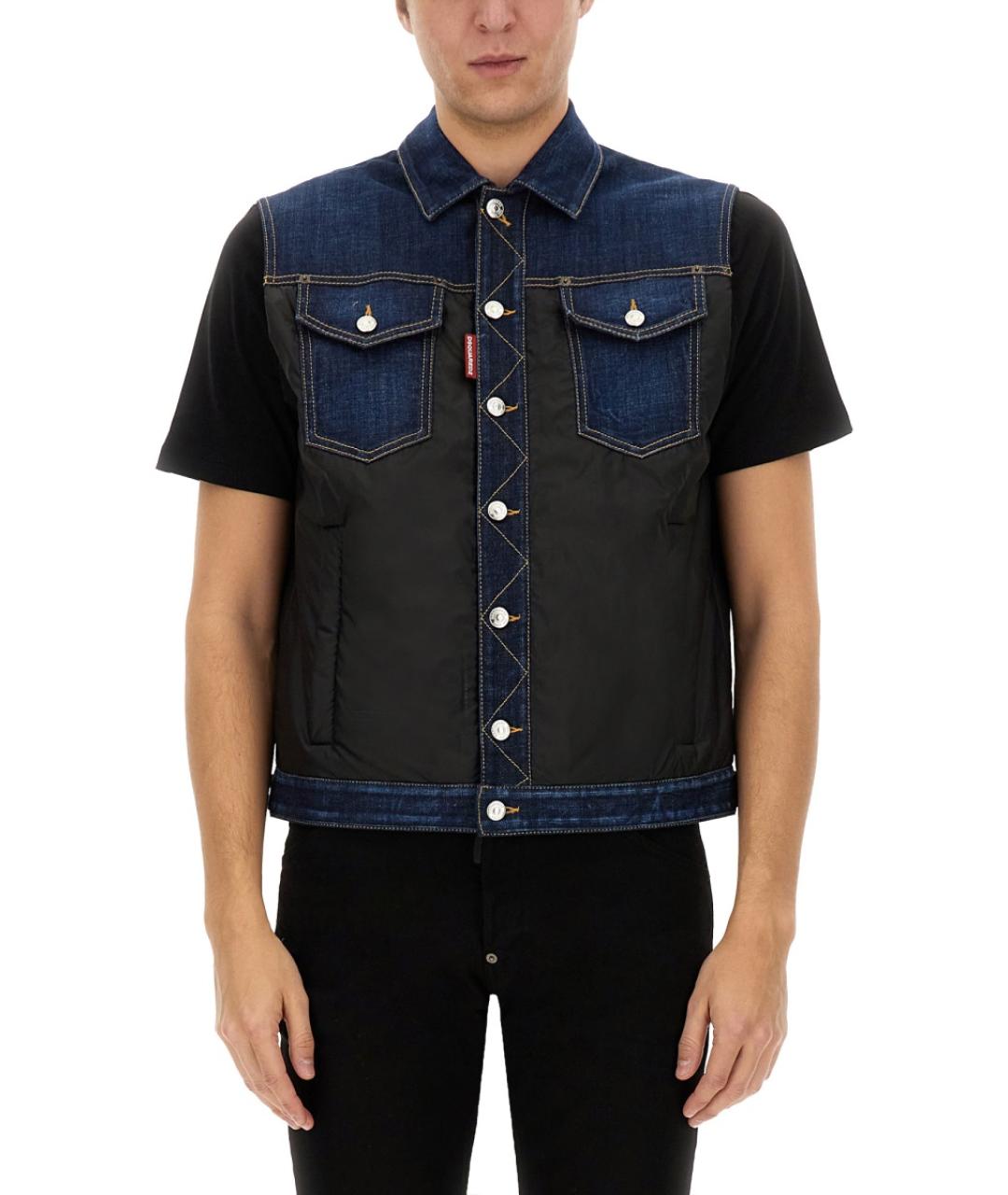 DSQUARED2 Синий хлопковый жилет, фото 5