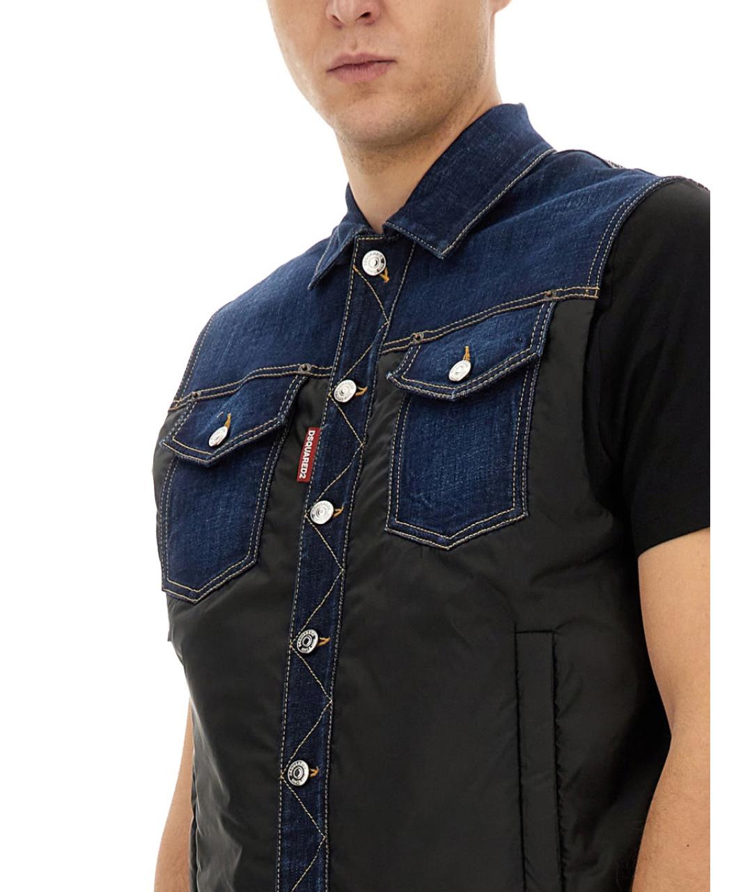 DSQUARED2 Синий хлопковый жилет, фото 4