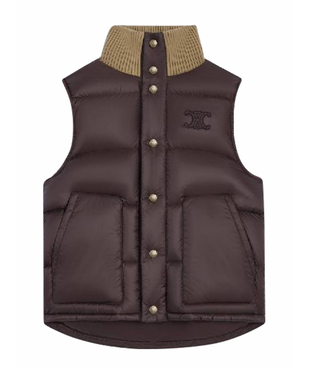 CELINE Коричневый полиамидовый жилет, фото 1