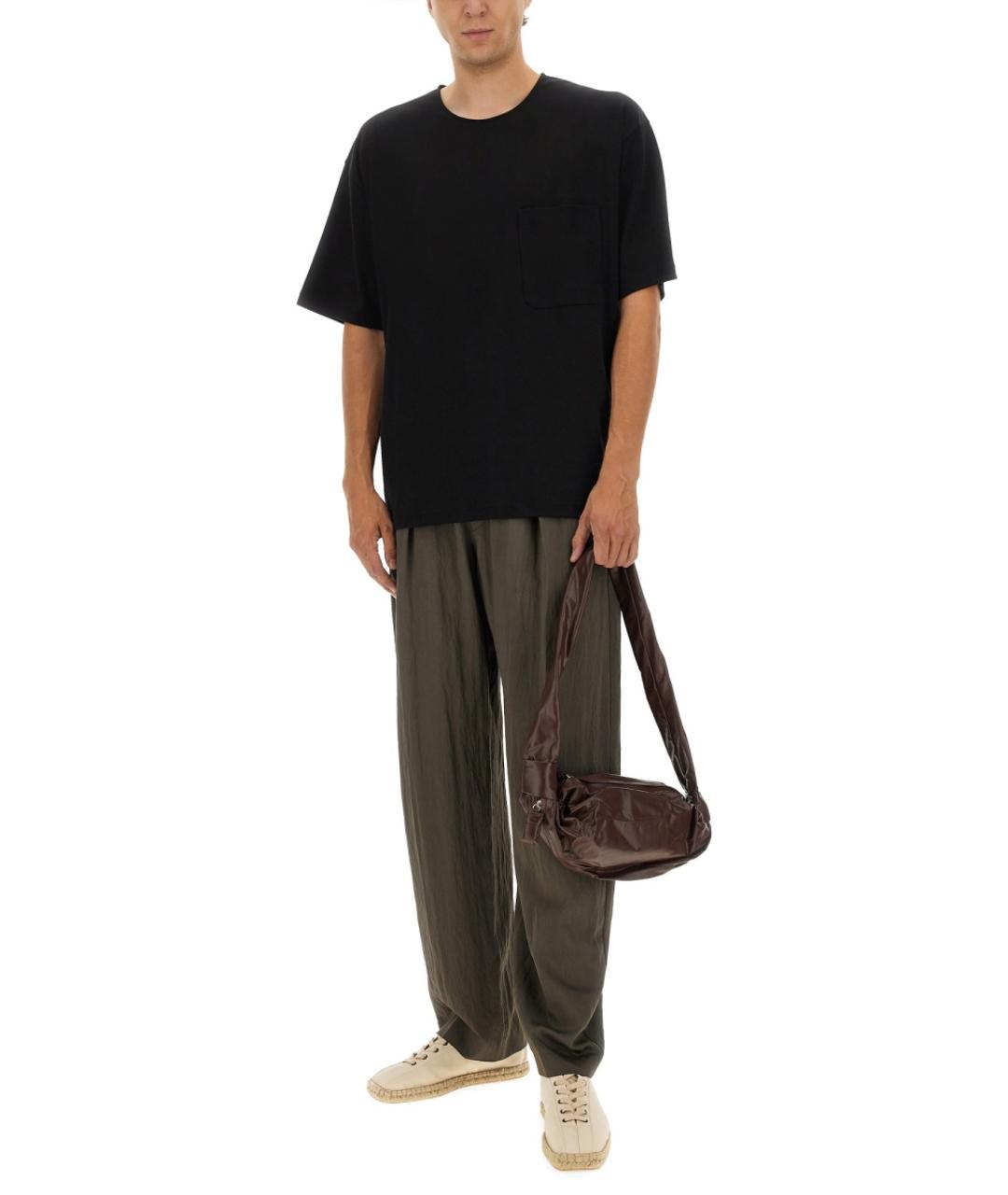 LEMAIRE Черная хлопковая футболка, фото 2