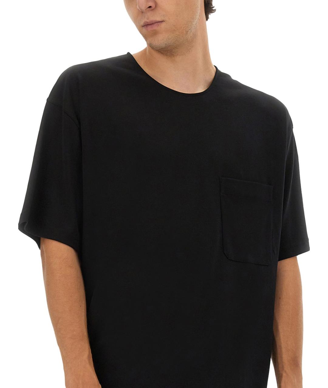 LEMAIRE Черная хлопковая футболка, фото 4