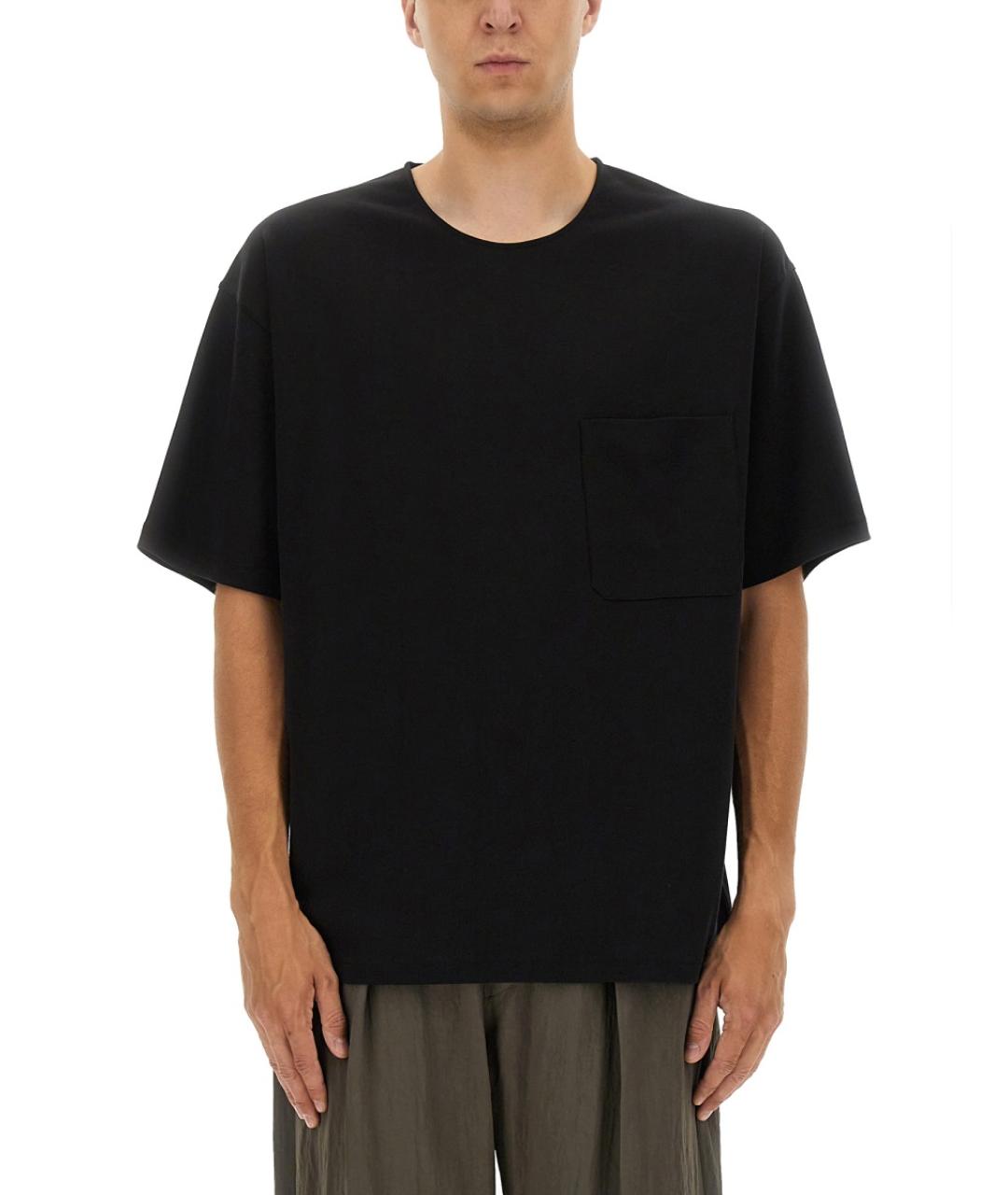 LEMAIRE Черная хлопковая футболка, фото 5