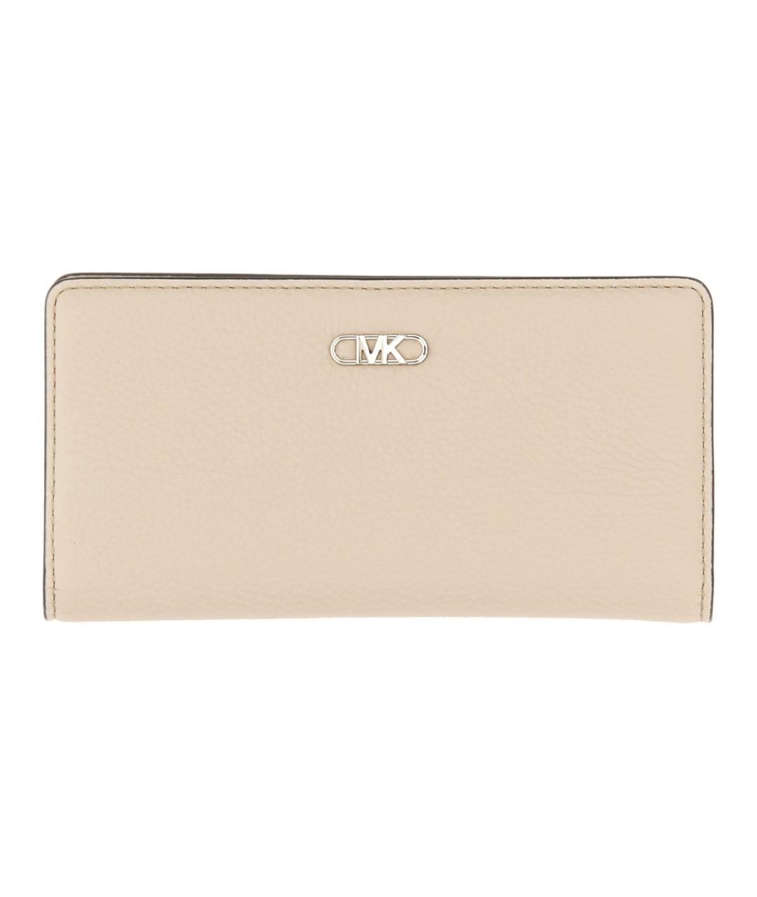MICHAEL KORS Бежевый кожаный кошелек, фото 1