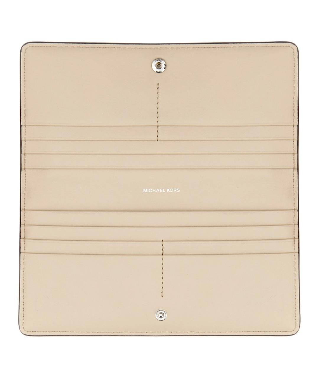 MICHAEL KORS Бежевый кожаный кошелек, фото 3