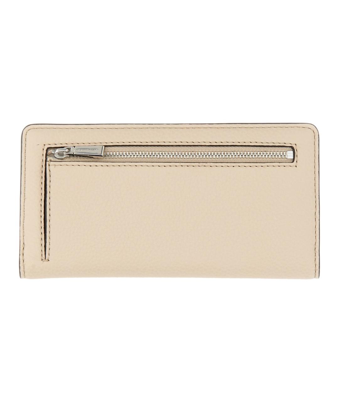 MICHAEL KORS Бежевый кожаный кошелек, фото 2