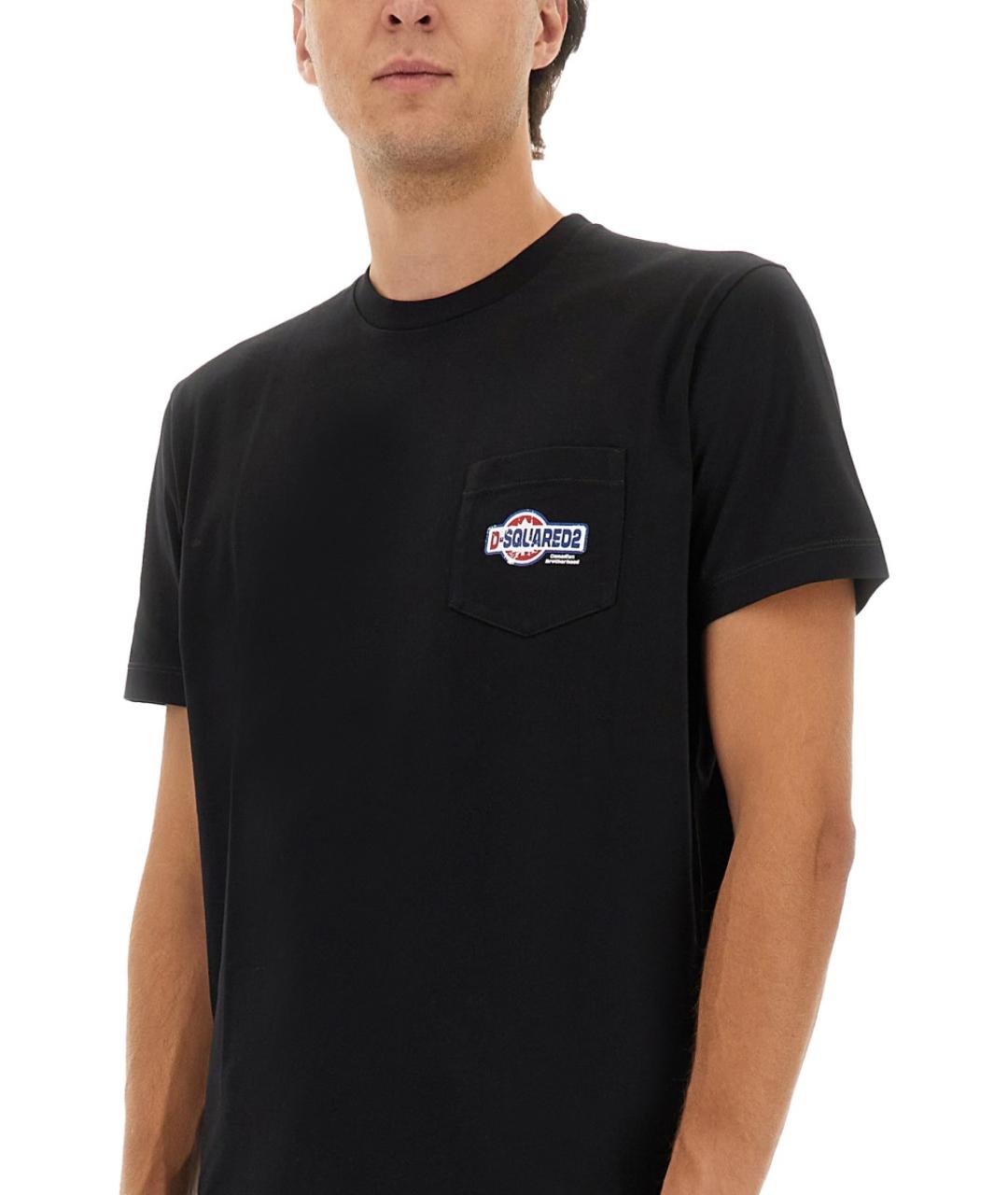 DSQUARED2 Черная хлопковая футболка, фото 4