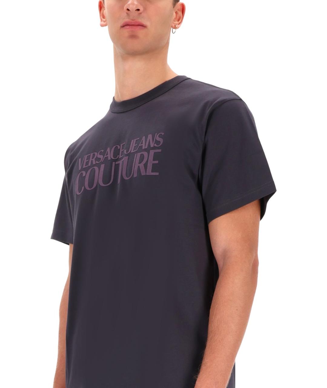 VERSACE JEANS COUTURE Серая хлопковая футболка, фото 4