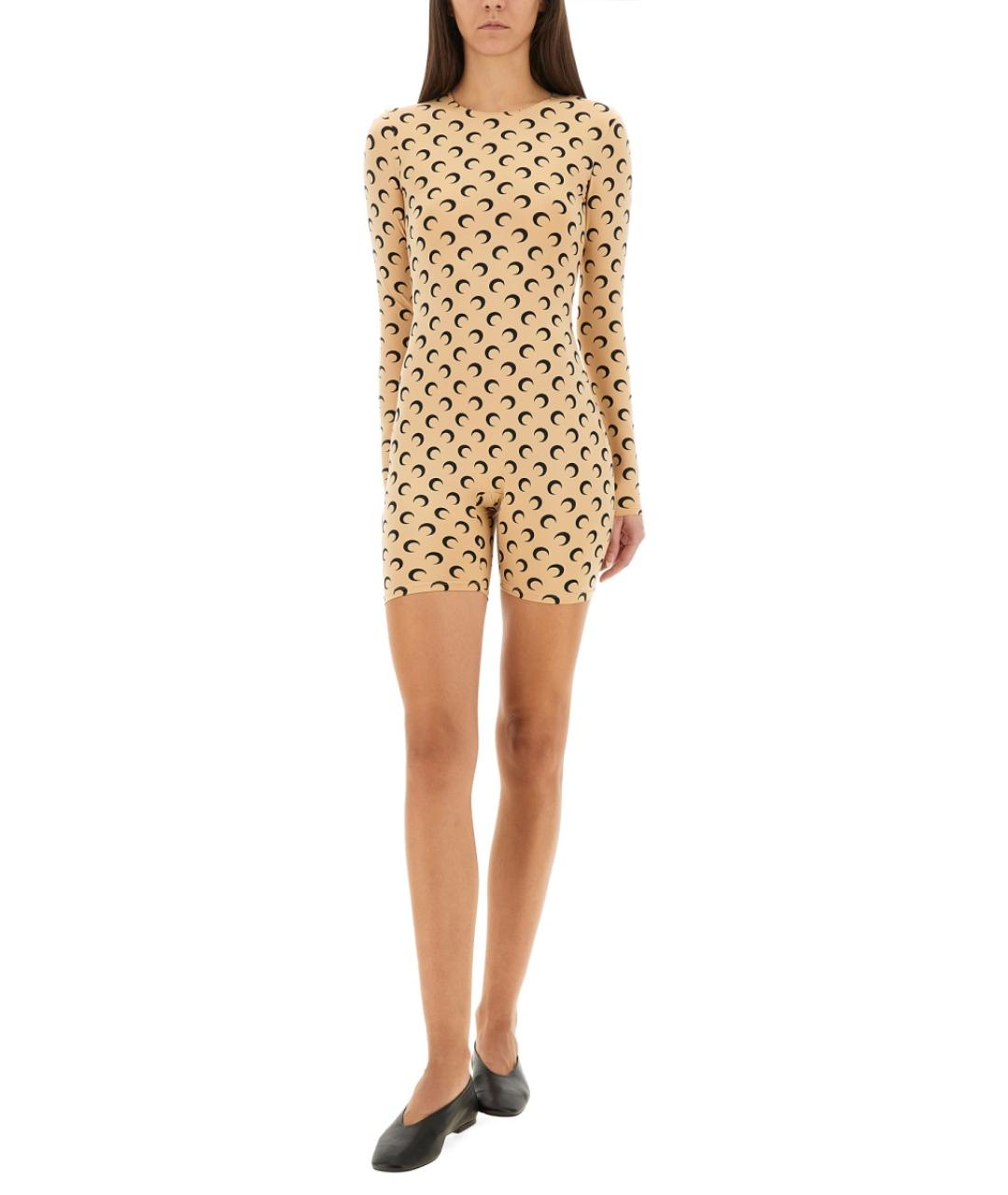 MARINE SERRE Бежевый полиамидовый комбинезон, фото 4