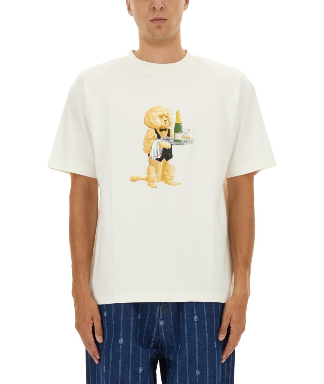 Drole de Monsieur Белая хлопковая футболка, фото 5