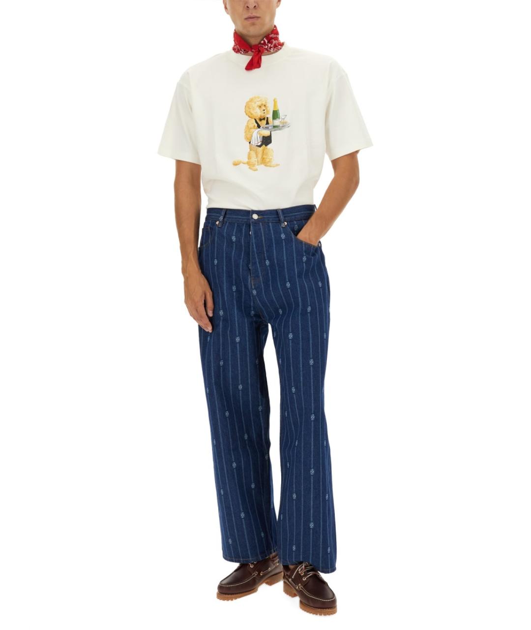 Drole de Monsieur Белая хлопковая футболка, фото 2