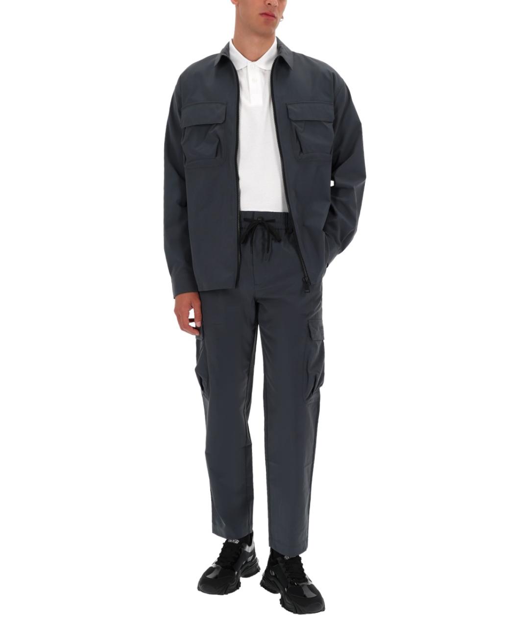 VERSACE JEANS COUTURE Серые полиэстеровые повседневные брюки, фото 2