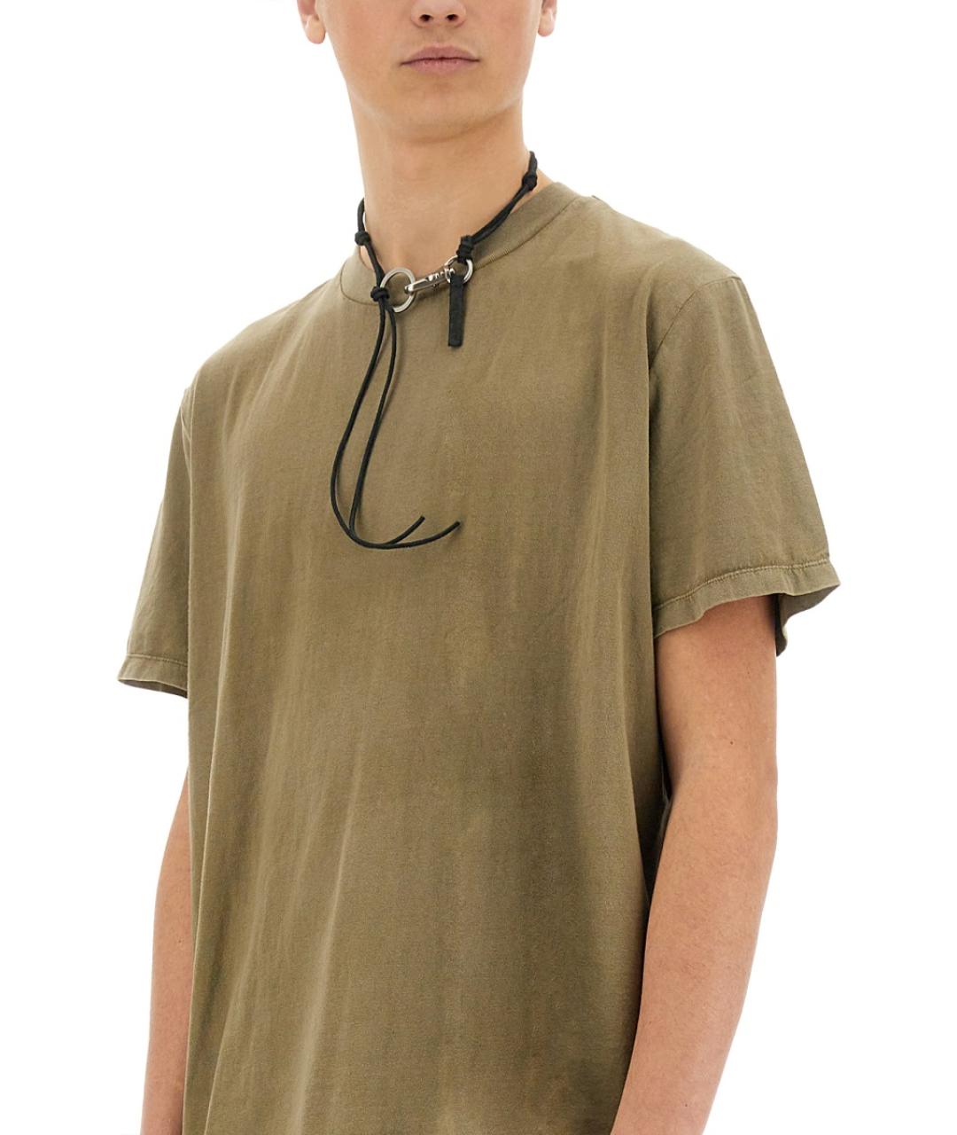 OUR LEGACY Зеленая хлопковая футболка, фото 4