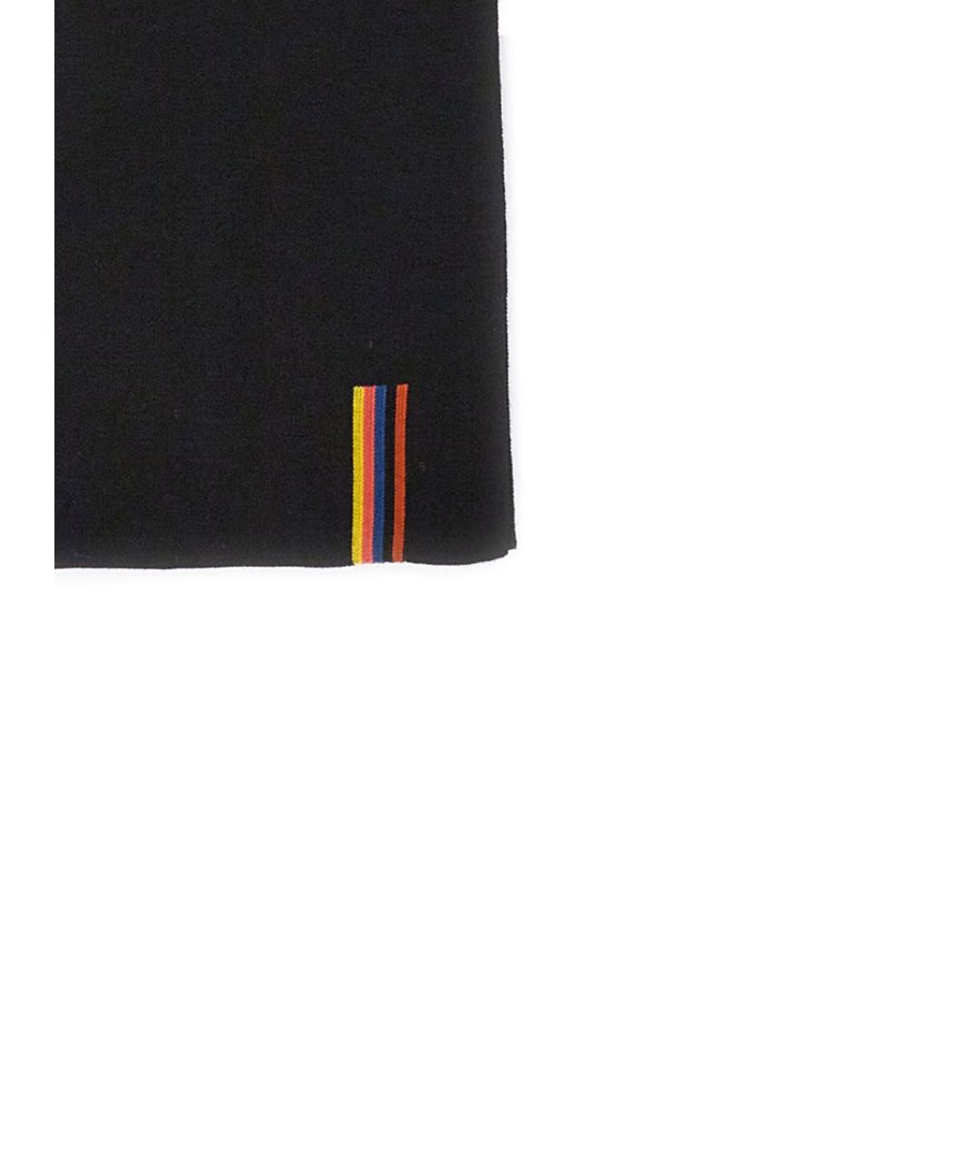 PAUL SMITH Черный шерстяной шарф, фото 2