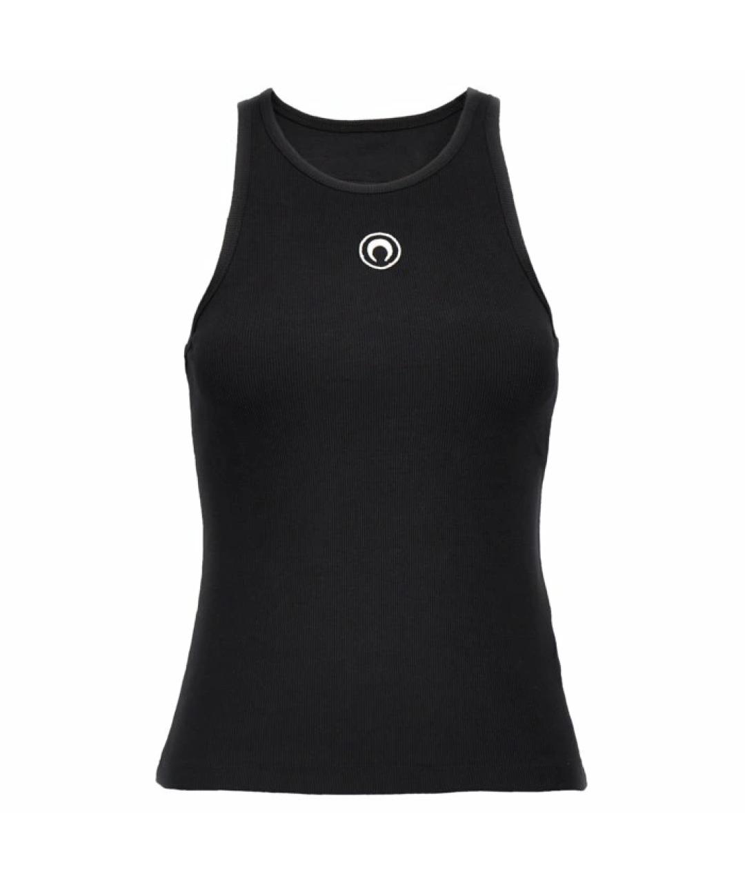 MARINE SERRE Черная хлопковая майка, фото 1