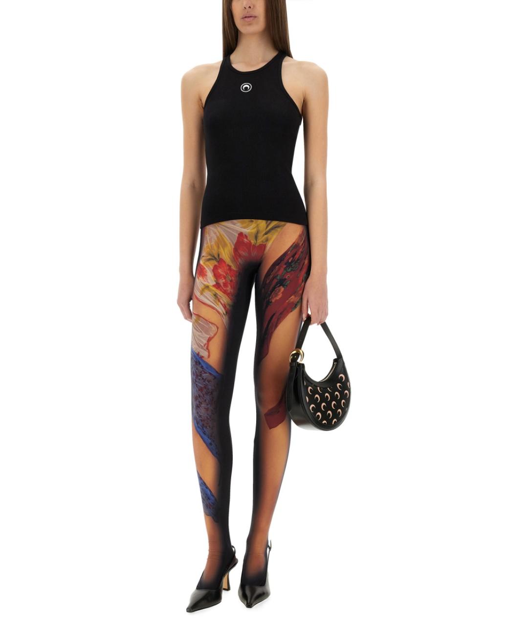 MARINE SERRE Черная хлопковая майка, фото 2