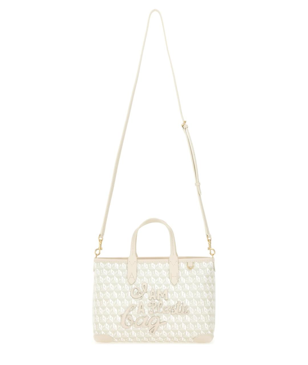 ANYA HINDMARCH Бежевая кожаная сумка тоут, фото 2