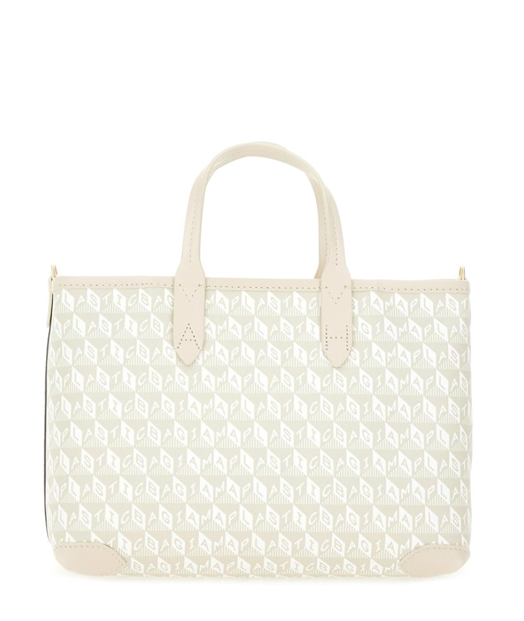 ANYA HINDMARCH Бежевая кожаная сумка тоут, фото 3