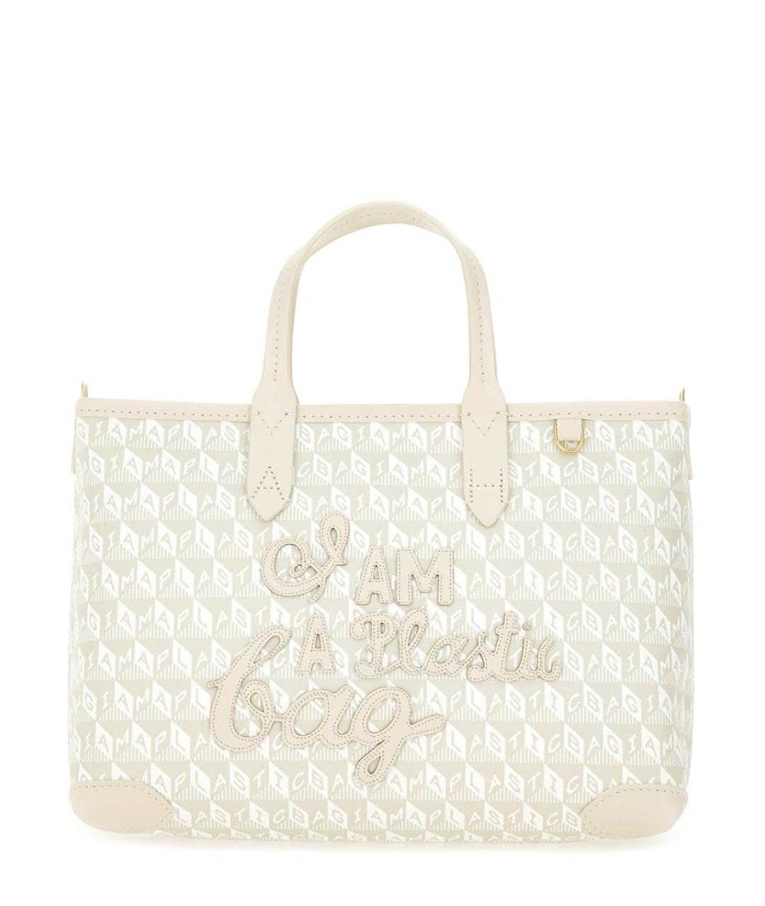 ANYA HINDMARCH Бежевая кожаная сумка тоут, фото 1