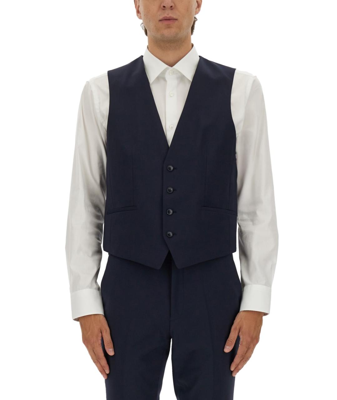 HUGO Синий шерстяной жилет, фото 5