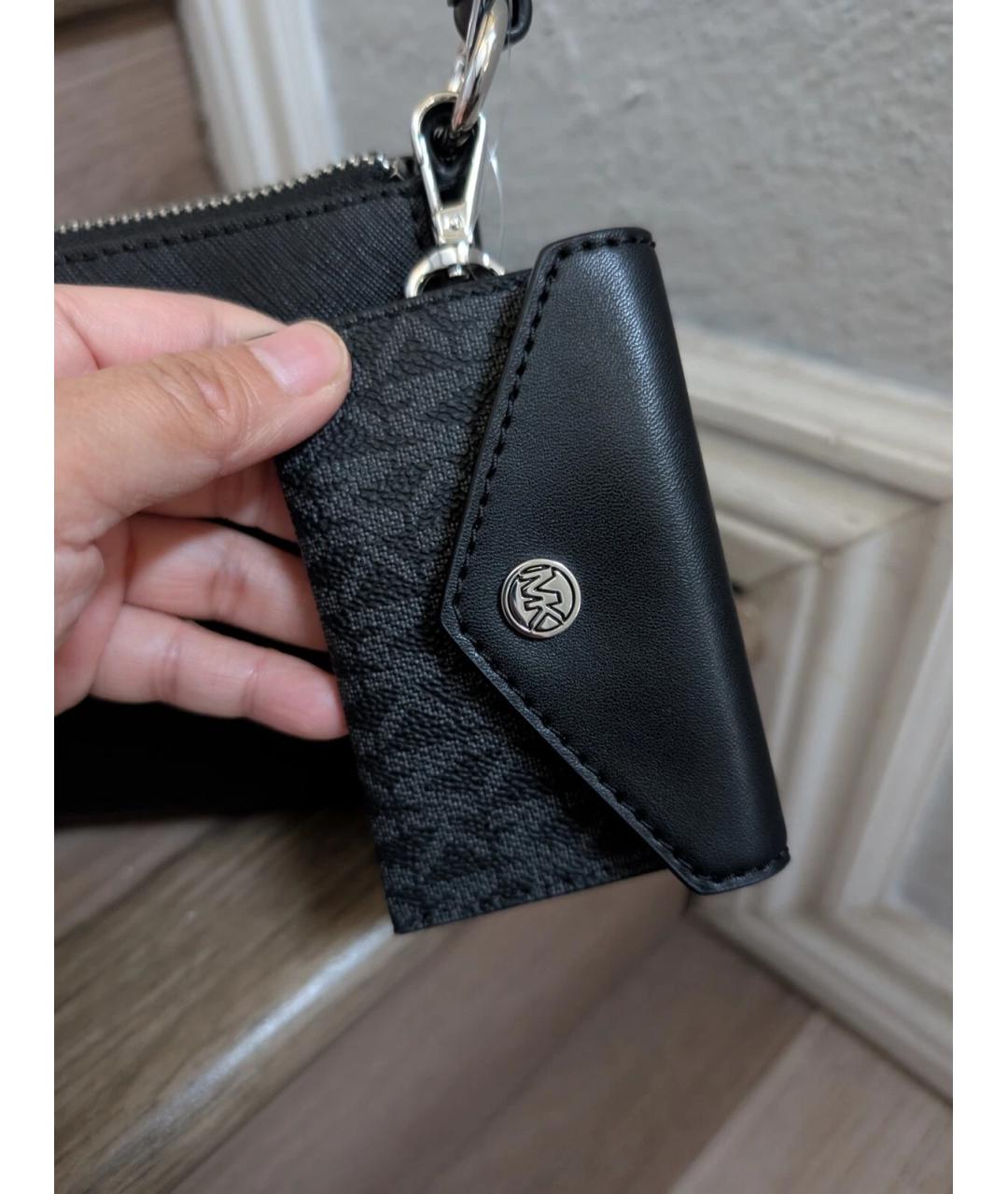 MICHAEL KORS Черная кожаная сумка через плечо, фото 5